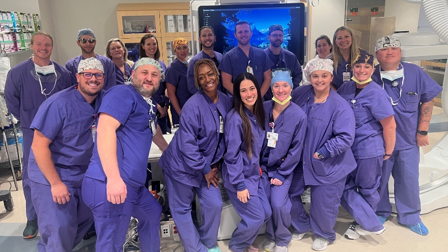 The Interventional Radiology team at Renown pose for a group photo.
