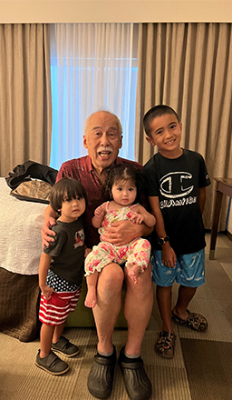 Hanley Wong with his three grandchildren