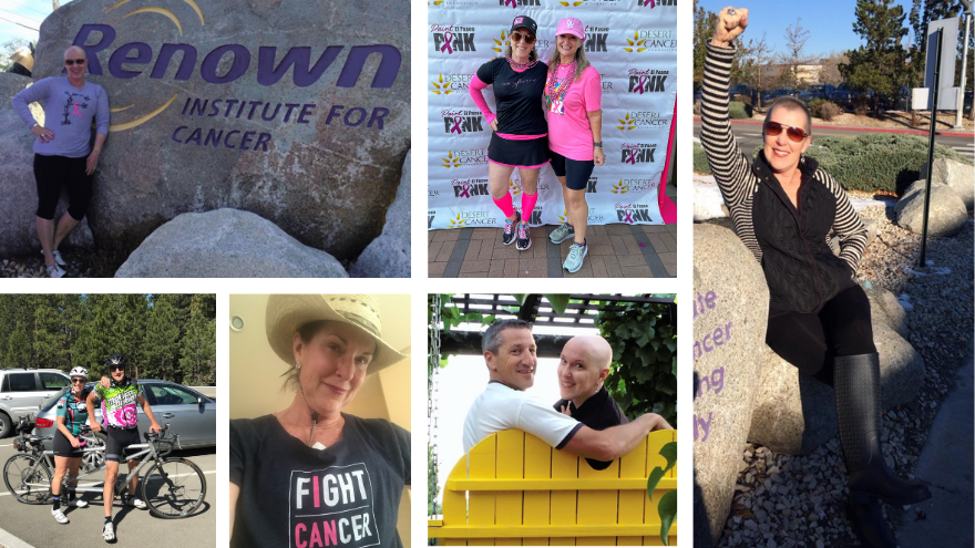 A collage of Thonet LaBadie and her family throughout her breast cancer journey.