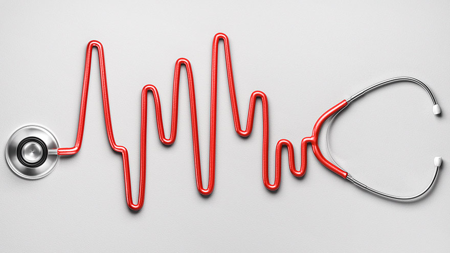 Stethoscope shaped like a heart beat