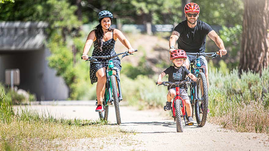 Howie and family on bikes