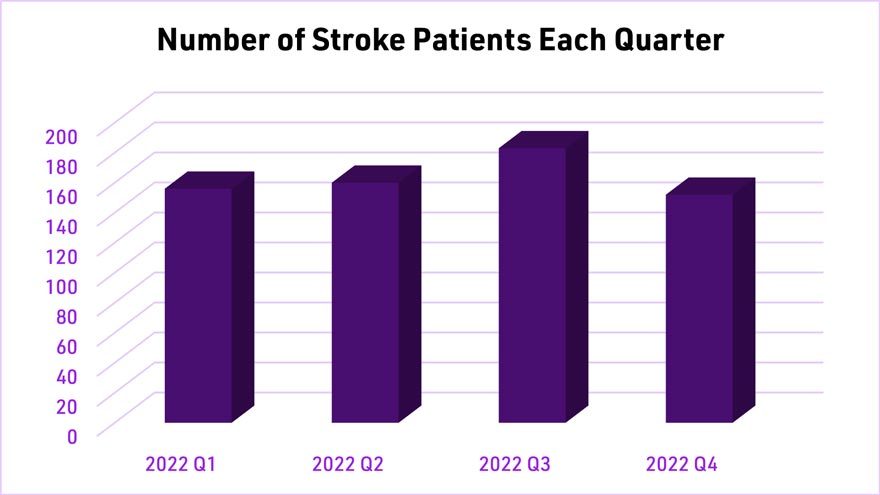 Number of Stroke Patients Each Quarter Graph